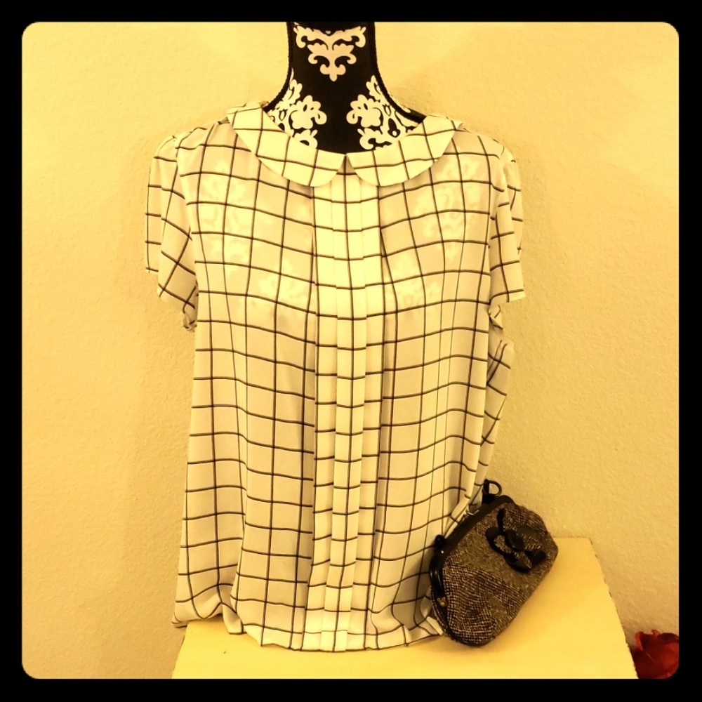 LOFT Square Geometric Pattern Blouse